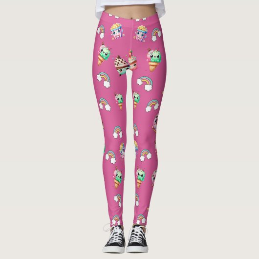 Leggings Cute Kawaii Alimentation Modérée (Devant)
