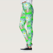 Leggings Cute Kawaii Bunny et chick Joyeux motif de Pâques (Gauche)