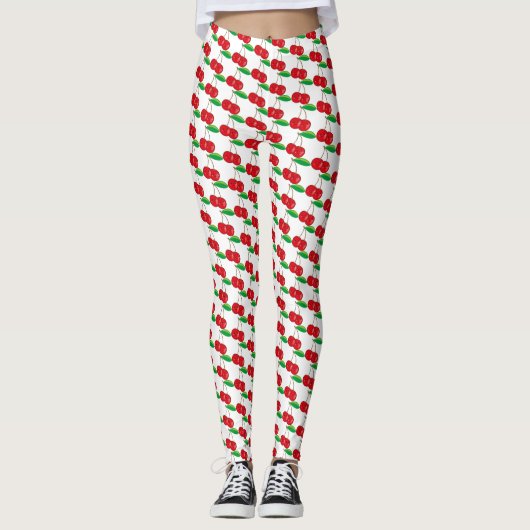 Leggings Cute Kawaii Cerises rouges Fruits d'été Enfants (Devant)