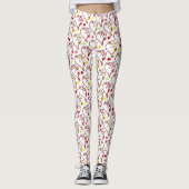 Leggings Cute Kawaii Chats et Coeurs Motif (Devant)