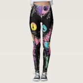 Leggings Cute Kawaii Pastel Goth Chat Déplaisant (Devant)