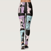Leggings Cute Kawaii Pastel Goth Patchwork Gothique Déplais (Dos)