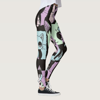 Leggings Cute Kawaii Pastel Goth Patchwork Gothique Déplais