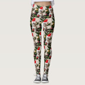 Leggings Cute Kitten jouant avec le chat de Noël Tree (Devant)