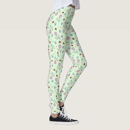 Leggings Cute Ladybug Polka dot Daisy Flower Russe Motif (Droite)