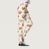 Leggings Cute Latte Art dans le Motif de Mugs de café rouge (Droite)