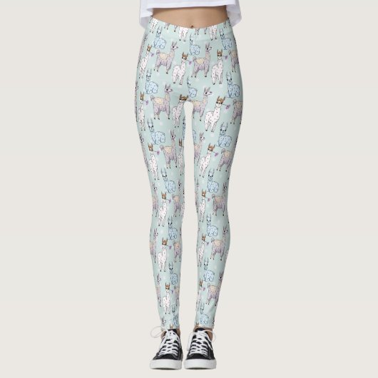 Leggings Cute Llama Motif Pois (Devant)