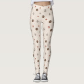 Leggings Cute Motif forestier de Hérisson et Champignons (Devant)