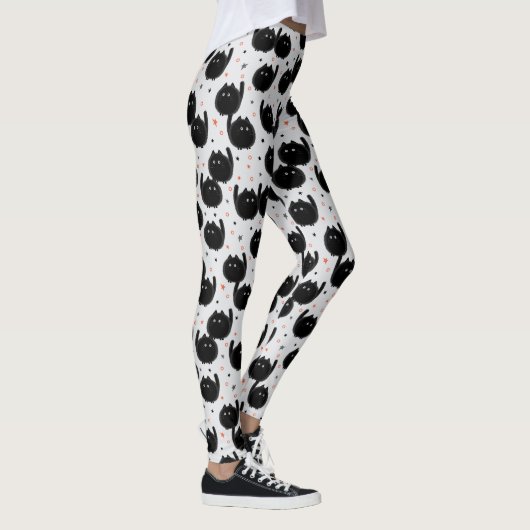 Leggings Cute Motif noir blanc de chat (Droite)