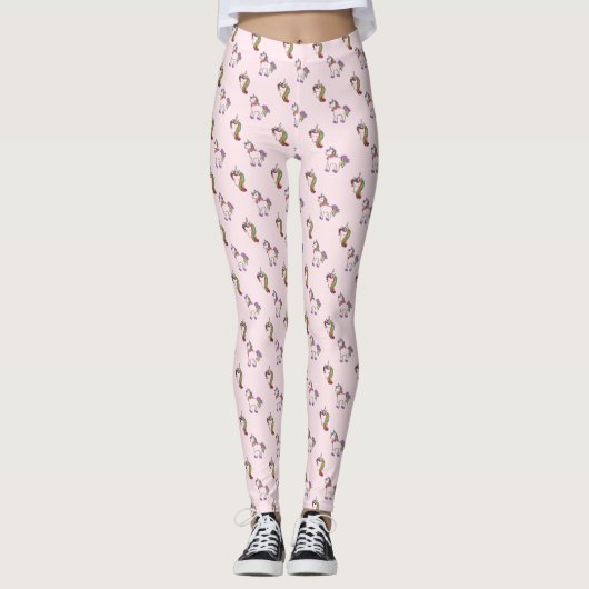 Leggings Cute Neon Unicorn Motif (Devant)