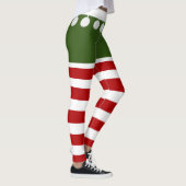 Leggings Cute Noël Elf Stripes Amusant Costume de Tassel (Droite)