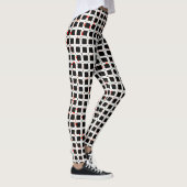 Leggings CUTE Noir Blanc Rouge Motif Chic (Droite)