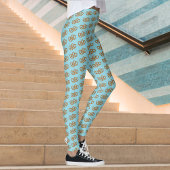 Leggings Cute noué Double Pretzel sur bleu pâle ou tout