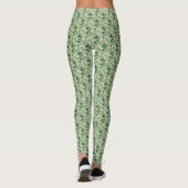 Leggings Cute Olive Vert Floral Motif Stylo Femmes (Dos)