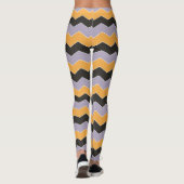 Leggings Cute orange blanc violet Motif Chevron Simple (Dos)