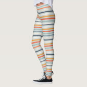 Leggings Cute Orange Blue Spring Rainbow Clouds Motif (Gauche)