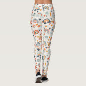 Leggings Cute Orange Blue Spring Rainbow Clouds Motif (Dos)
