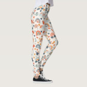 Leggings Cute Orange Blue Spring Rainbow Clouds Motif (Droite)