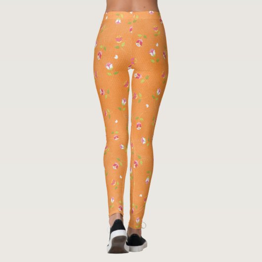 Leggings Cute Orange Floral (Dos)