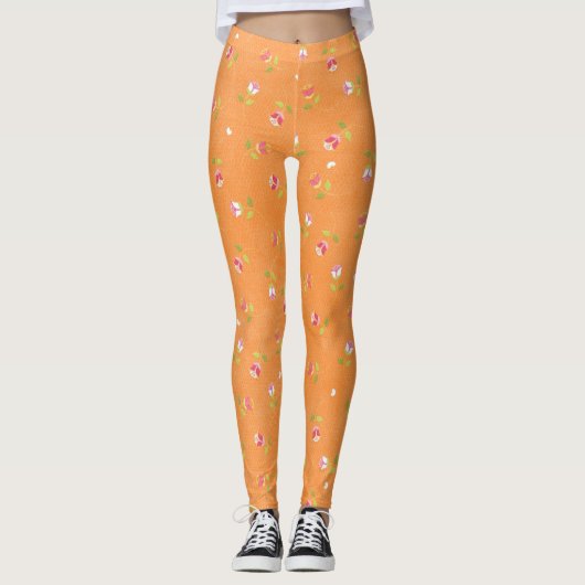 Leggings Cute Orange Floral (Devant)