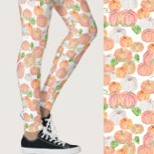 Leggings Cute orange pumpkins fall seasonal patterned