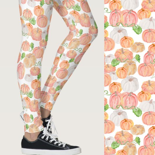 Leggings Cute orange pumpkins fall seasonal patterned