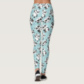 Leggings Cute panda bear paw cyan background (Dos)