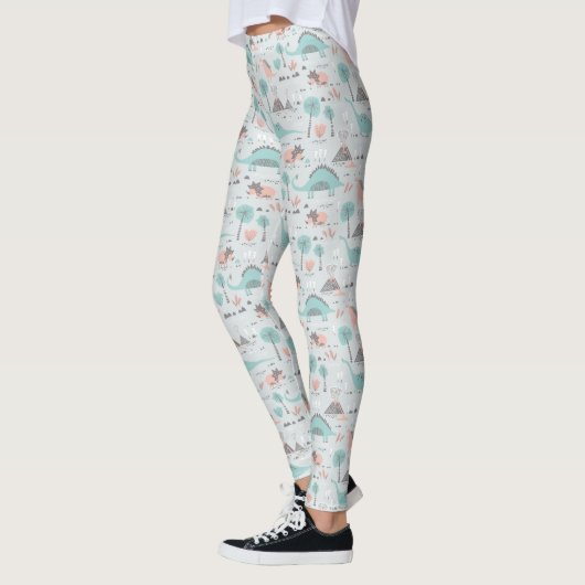 Leggings Cute Pastel Dinosaur Motif (Gauche)