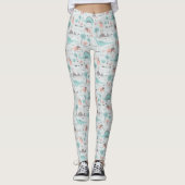 Leggings Cute Pastel Dinosaur Motif (Devant)