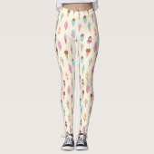 Leggings Cute Pastel Motif de crème glacée (Devant)
