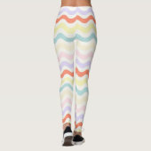 Leggings Cute Pastel Rainbow Wavy Lines Colorful Geometric  (Dos)