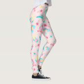 Leggings Cute Pink Teal Unicorn Rainbow (Droite)