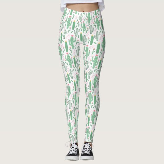 Leggings Cute Prickly Cactus Motif (Devant)