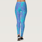 Leggings Cute Queue de sirène Iridescente Turquoise échelle (Dos)