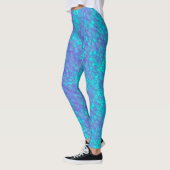Leggings Cute Queue de sirène Iridescente Turquoise échelle (Gauche)