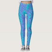 Leggings Cute Queue de sirène Iridescente Turquoise échelle (Devant)