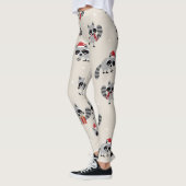Leggings Cute Raccoon Motif de Noël (Gauche)