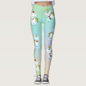 Leggings Cute Rainbow Christmas Unicorn (Devant)