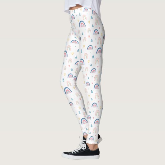 Leggings Cute Rainbows & Hearts Motif (Gauche)