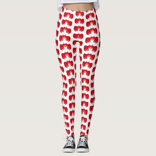 Leggings Cute red crab cartoon (Devant)