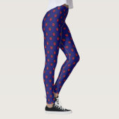 Leggings Cute Red Strawberry Polka Dot on Dark Blue (Droite)