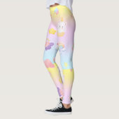 Leggings Cute rose doux cupcake unicorne Motif arc-en-ciel (Gauche)