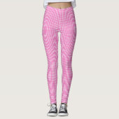 Leggings Cute rose et blanc En vichy Motif (Devant)