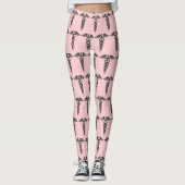 Leggings Cute Rose Nurse Caduceus Motif femmes (Devant)