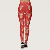 Leggings Cute Rudolph, dessin de rennes à nez rouge (Dos)