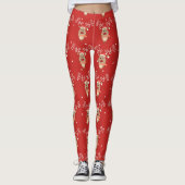 Leggings Cute Rudolph, dessin de rennes à nez rouge (Devant)
