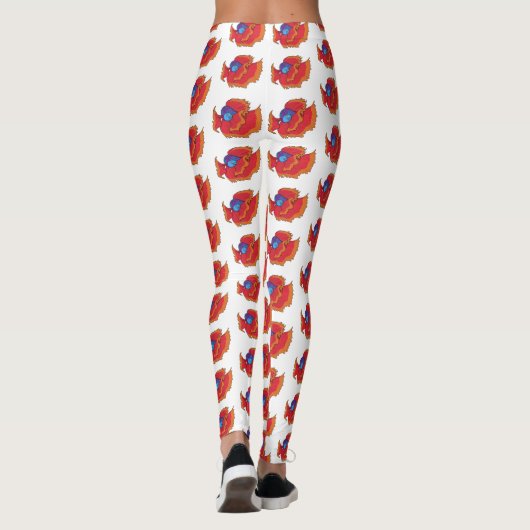 Leggings Cute Siamese combat poisson betta dessin (Dos)