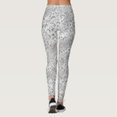 Leggings Cute Silver Cheetah Leopard Motif d'impression (Dos)