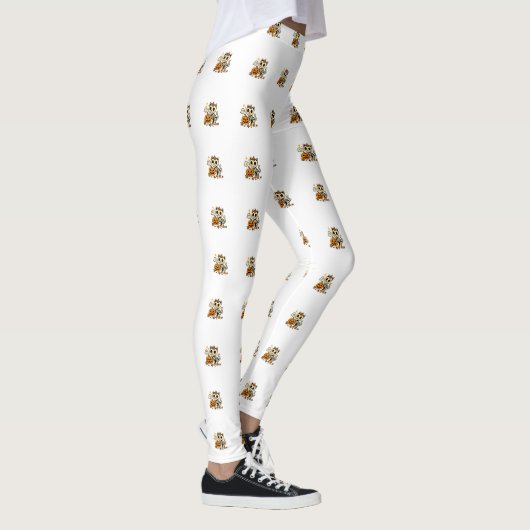 Leggings Cute Skeleton Cat with Pumpkin (Droite)