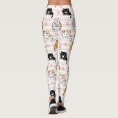 Leggings Cute Sleepy Cat & Paws, Men Women & Kids, Cat Fan (Dos)